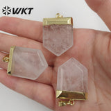Crystal Quartz Point Stone Spike Pendant Double Faceted