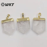 Crystal Quartz Point Stone Spike Pendant Double Faceted