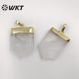 Crystal Quartz Point Stone Spike Pendant Double Faceted