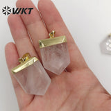 Crystal Quartz Point Stone Spike Pendant Double Faceted