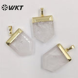 Crystal Quartz Point Stone Spike Pendant Double Faceted