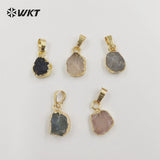 Gemstone Dance Party Lady Pendant Gold-Plate INS Pendant