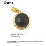Gemstone Round Women Pendant Gold-Plate Party Pendant