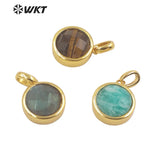 Gemstone Round Women Pendant Gold-Plate Party Pendant