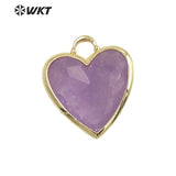 Loving Heart Gemstone Pendant Gold-Plated Birthday Party Accessory