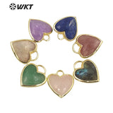 Loving Heart Gemstone Pendant Gold-Plated Birthday Party Accessory