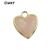 Loving Heart Gemstone Pendant Gold-Plated Birthday Party Accessory