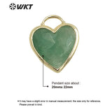 Loving Heart Gemstone Pendant Gold-Plated Birthday Party Accessory