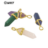 Spirit Quartz Double Point Bullet Pendant Cap Hexagon Stone Jewelry
