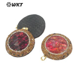 Magic Red Shell Pendant with Tourmaline Stone Charm