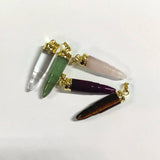 Natural Gemstone Gold-Plate Pendant for Parties