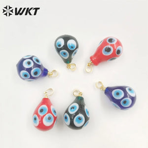 High-quality devil's eye girl party Ceramic pendant with gold-plate