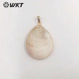 Trumpet shell gem pendant, Retro women's jewelry