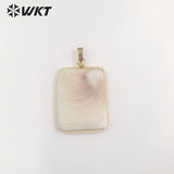 Trumpet shell gem pendant, Retro women's jewelry