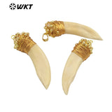 Bone Retro Pendant Brass Beads 3mm Lady Party Necklace