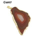 Colorful Stone Slice Pendant with Exclusive Pattern