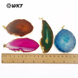 Colorful Stone Slice Pendant with Exclusive Pattern