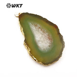 Colorful Stone Slice Pendant with Exclusive Pattern