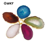 Colorful Stone Slice Pendant with Exclusive Pattern