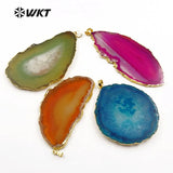 Colorful Stone Slice Pendant with Exclusive Pattern
