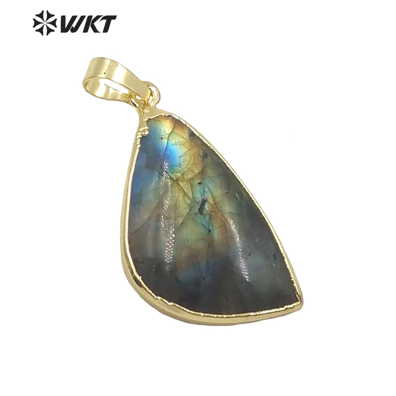 Natural Labradorite Pendant with Single Loop Stone Jewelry