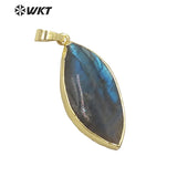 Natural Labradorite Pendant with Single Loop Stone Jewelry