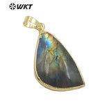 Natural Labradorite Pendant with Single Loop Stone Jewelry
