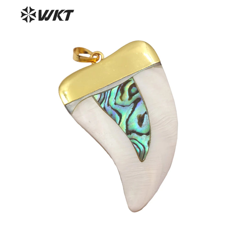 24k Natural Big Horn Pendant Nickel Shell Horn Pendants Jewelry