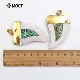 24k Natural Big Horn Pendant Nickel Shell Horn Pendants Jewelry