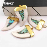 24k Natural Big Horn Pendant Nickel Shell Horn Pendants Jewelry