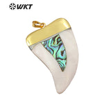 24k Natural Big Horn Pendant Nickel Shell Horn Pendants Jewelry
