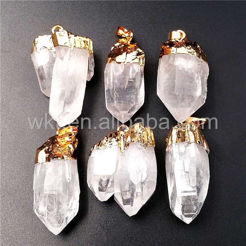 Clear Quartz Crystal Point Pendant for Necklace Making