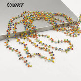 Colored Beads Stone Chain in Real Plated Jewelry Findings Chain