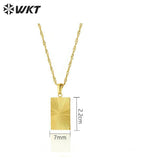 Square Flower Pendant Necklace Stainless Steel European Ins Wind