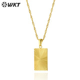Square Flower Pendant Necklace Stainless Steel European Ins Wind