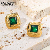 CZ Stainless Steel Stud Earrings - Women's Birthday Party Jewelry