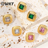 CZ Stainless Steel Stud Earrings - Women's Birthday Party Jewelry