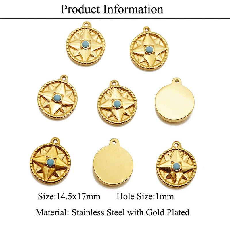 Titanium Sun Star Moon DIY Jewelry Pendant Accessories