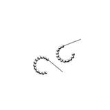 925 Silver Beaded Hoop Earrings Dainty Circle Huggie Earrings Cartilage