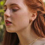 925 Silver Double Side Stud Earrings for Women Steampunk Tiny Circle Earrings