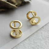 925 Silver Double Side Stud Earrings for Women Steampunk Tiny Circle Earrings