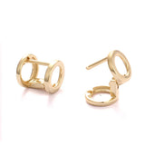 925 Silver Double Side Stud Earrings for Women Steampunk Tiny Circle Earrings