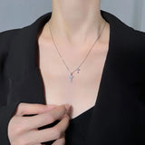 925 Silver Letter T Initial Necklace for Women Mini Pendant Chokers