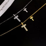 925 Silver Letter T Initial Necklace for Women Mini Pendant Chokers