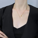 925 Silver Letter T Initial Necklace for Women Mini Pendant Chokers
