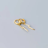 925 Silver Lightning Bolt Threader Earrings CZ Dainty Drop Piercing