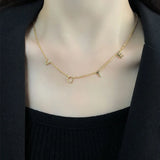 925 Silver Mini VOTE Chokers for Women Letter Initial Necklace