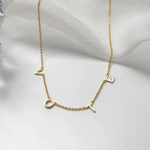 925 Silver Mini VOTE Chokers for Women Letter Initial Necklace
