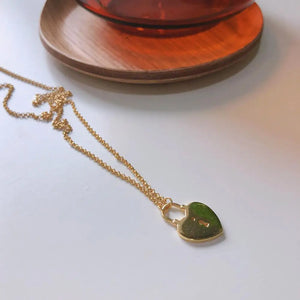 925 Silver Small Heart Pendant Necklaces Lock Chokers Lover Padlock Necklace