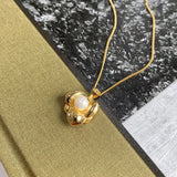 925 Silver Flower Choker Necklace Shell Pearl Pendant